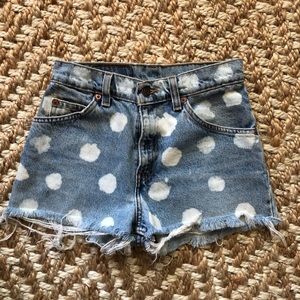 Vintage Levi’s Cutoffs Shorts Polka Dot Orange Tab